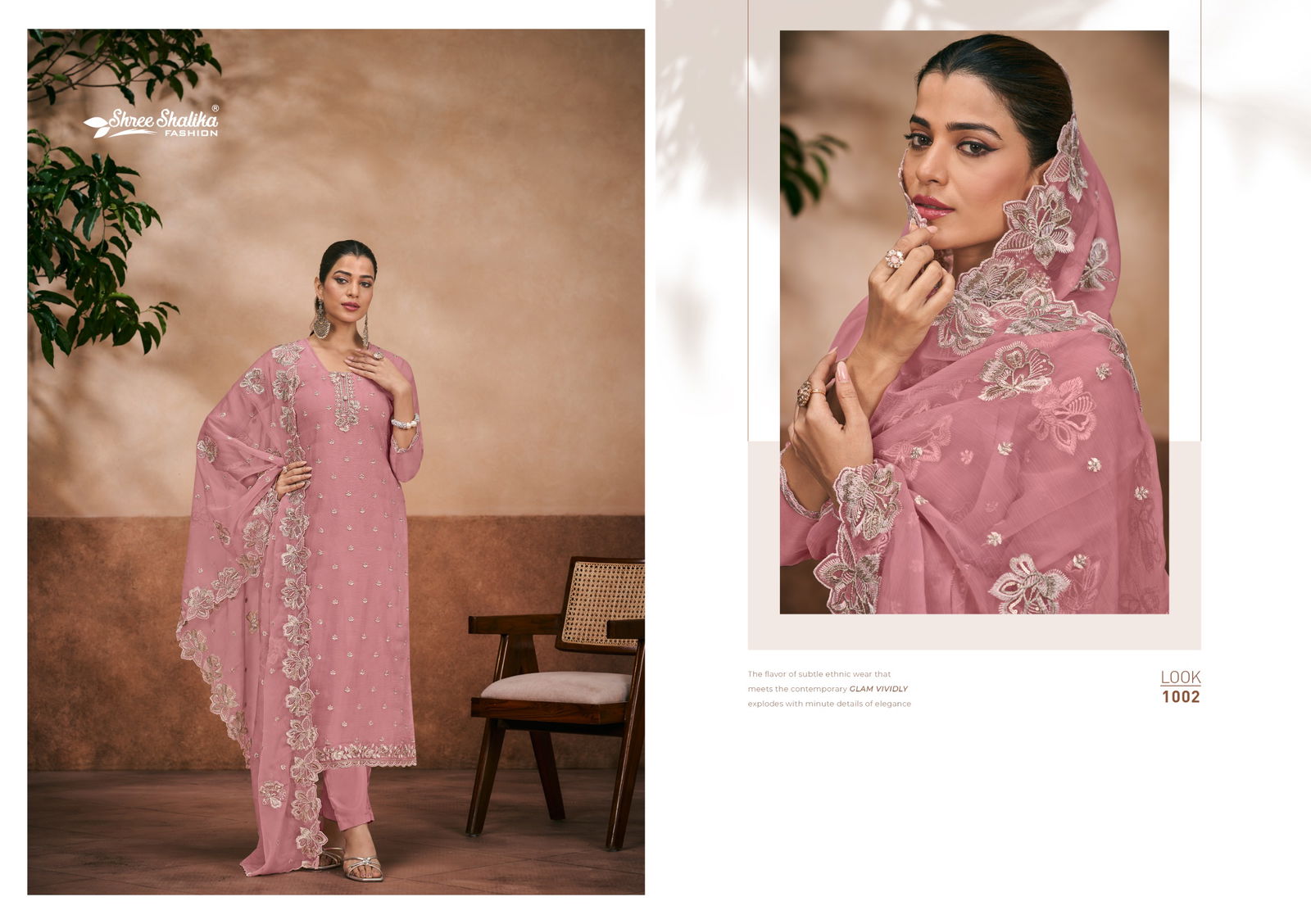 Ruhani By shree Shalika Organza Chiffon Embroidery Dress Material Suppliers In India